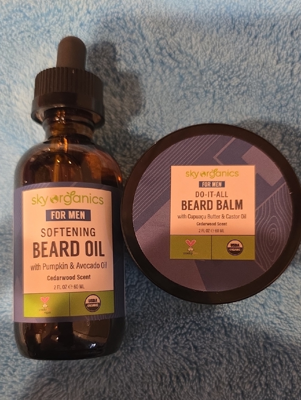 For Men Blue Softening Beard Oil & Do-It-All Beard Balm Set